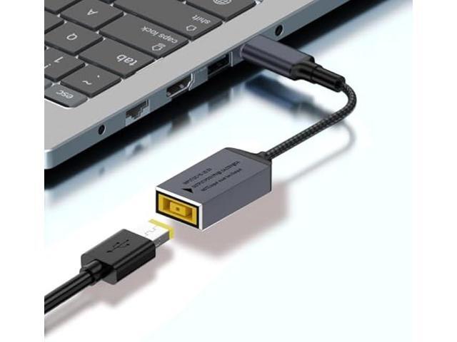 USB C to Slim Tip Adapter, 100W PD3.0 Fast Charging for Convert Square Charger to Type-C Power for Lenovo Thinkpad MacBook Chromebook, Nintendo...