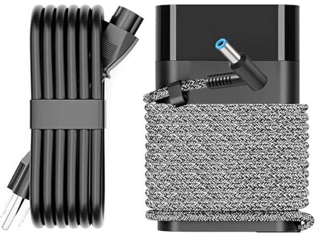 New Slim 65W Laptop Charger Compatible with HP Envy x360/ EliteBook/Pavilion/Chromebook Charger Blue Tip AC Adapter (4.5mm) 45W/65W HP Compatible...