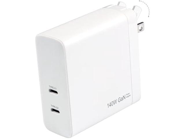 140W USB C Charger, DERLULU GaN Fast Charger, 2-Port USB-C Compact Foldable Charger for Laptops, MacBook Air/Pro, iPad, iPhone 17/16/15 Pro, Galaxy...