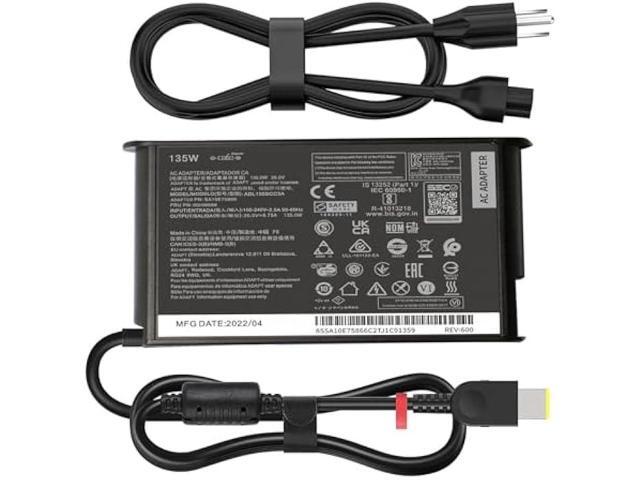 135W AC Charger Fit for Lenovo ThinkPad X1 Extreme Gen 1 2 3 4 5 IdeaPad Gaming 3-15 L340 Yoga Y50-80 Y50P Y50P-70Y Y40-70 Y50-70 Laptop Adapter...
