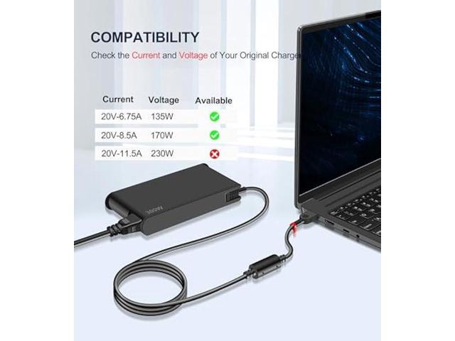 300W Laptop Charger Compatible with Lenovo Legion Pro 7 7i 5 5i Y720 Y740 ThinkPad R7000P R9000P Y9000K 9000K ADL300SLC3A ADL300SDC3A Power Supply...