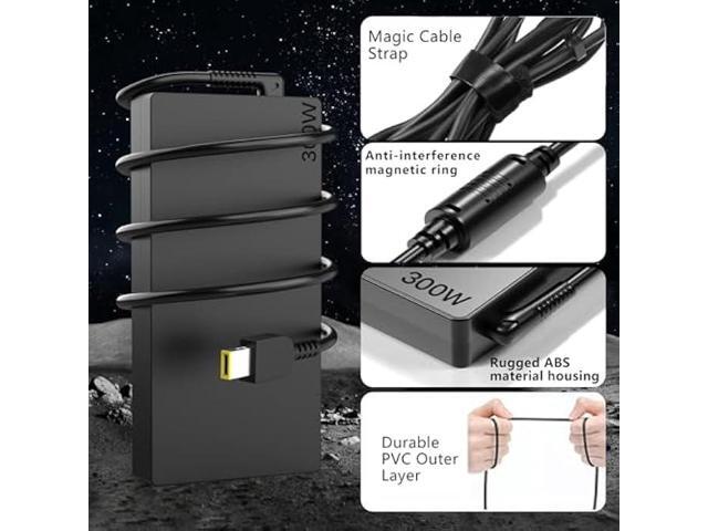 300W Slim Adapter Laptop Charger Compatible with Lenovo Legion 9i 7 7i 5i 5 Pro 16IRH8 16IRX9 16IRX8H 16IRX8 ADL300SLC3A ADL300SDC3A 4060 4070 4080...