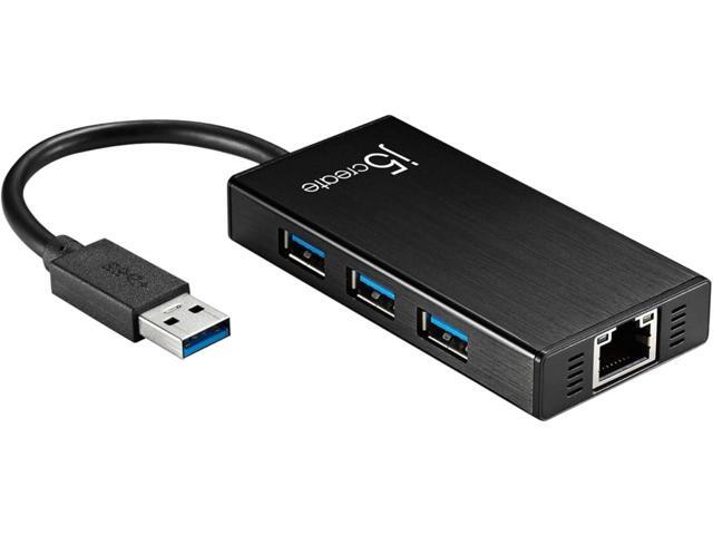 j5create USB 3.0 Multi-Adapter Hub- 3X USB 3.0 SuperSpeed Ports, Gigabit RJ45 Ethernet, Compatible with Windows and MacOS