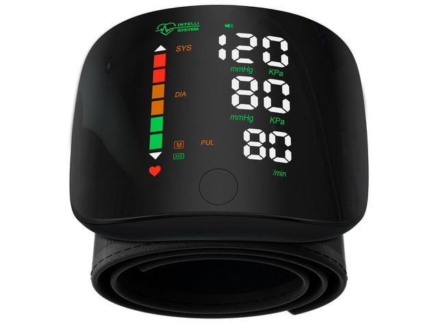 Wrist Blood Pressure Monitor Led Display, Touch Screen Wrist Blood Pressure Cuff 99x2 Reading Memory Wrist Bp Monitor with Carrying Case(Black)