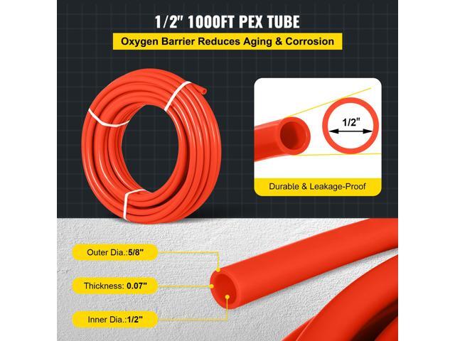 1/2in x 1000ft feet Pex Tubing Oxygen Barrier O2 EVOH Pex-B Red Radiant Floor Heat