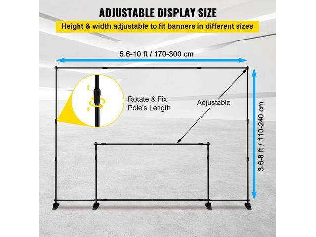 10 x 8 Ft Backdrop Banner Stand Adjustable Height and Width Newest Step and Repeat for Trade Show Wall Exhibitor Photo Booth Background
