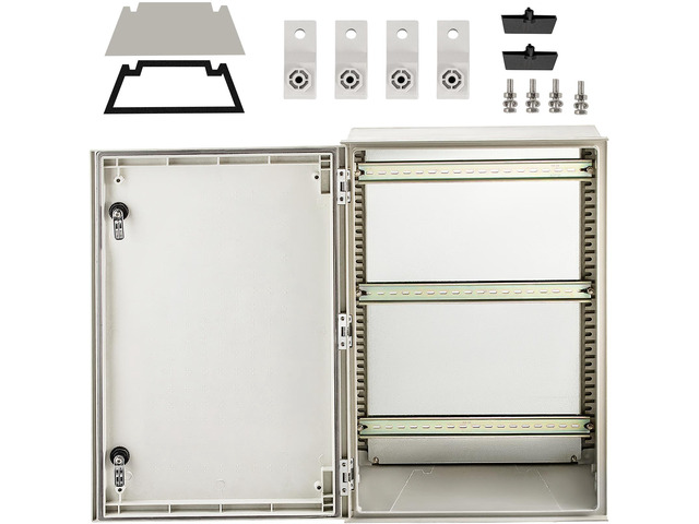 NEMA Steel Enclosure, 24 x 16 x 9/'/' NEMA 4X Fiberglass Electrical Box, IP66 Waterproof & Dustproof, Outdoor/Indoor Electrical Junction Box, with...