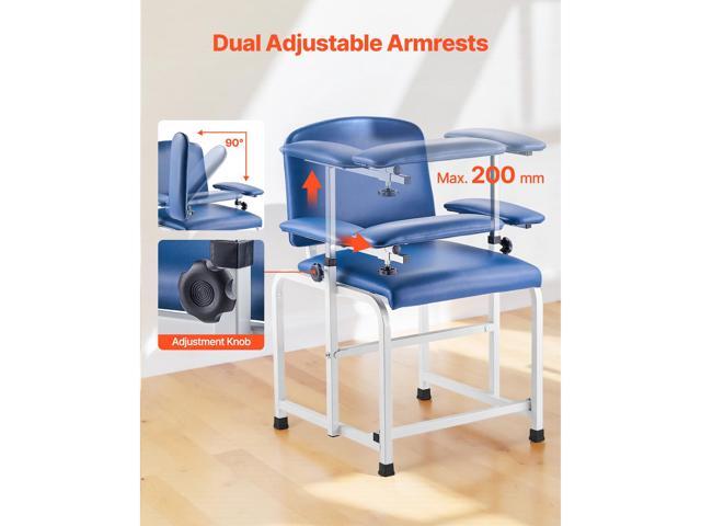 Phlebotomy Chair, Blood Draw Chair with Adjustable Armrests and Flip Arm, 400LBS Loading Blood Drawing Medical Chair with Soft Padded Seat,...