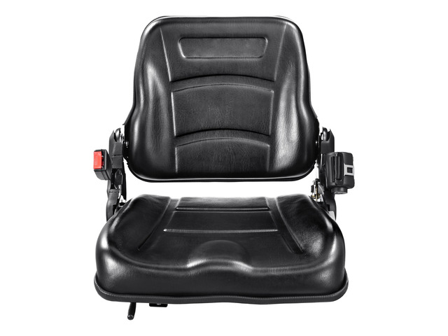 Universal Forklift Seat, Fold Down Tractor Seat with Adjustable Angle Back, Micro Switch and Retractable Seatbelt, 6.3-13.4 inch Slot Forklift Seat...