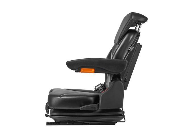 Universal Forklift Seat, Tractor Suspension Seat with Adjustable Back, Armrest, Headrest & Safety Belt, Secure Fold Down Tractor Seat with Micro...