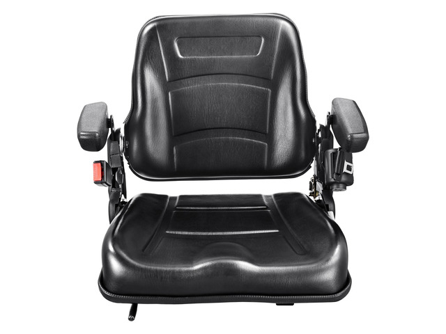 Universal Forklift Seat, Fold Down Tractor Seat with Adjustable Angle Back, Micro Switch, Seatbelt and Armrests, 6.3-13.4 inch Slot Tractor Seat...