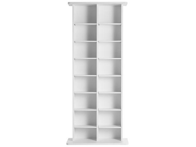 Media Storage Cabinet, 8-layer DVD Shelf Holds up to 464 CDs, Adjustable CD Shelves 16 Compartments, Protects & Organizes Music, Movie, Video Games...