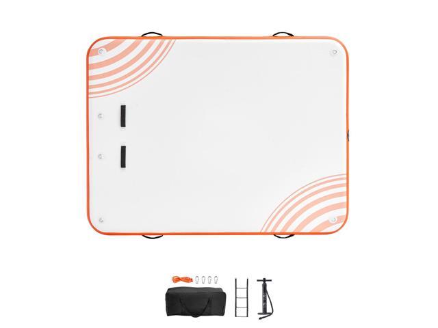 VEVOR Inflatable Floating Dock, 8 x 6FT Inflatable Dock Platform, Non-Slip Water Floating Dock Mat with Detachable Ladder & Portable Carrying Bag,...