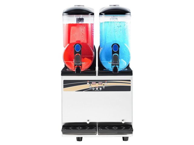 VEVOR Commercial Frozen Drink Maker, 15Lx2 Double Tank Slushy Machine, 120 Cups Stainless Steel Margarita Smoothie Frozen Drink Machine, Slushie...
