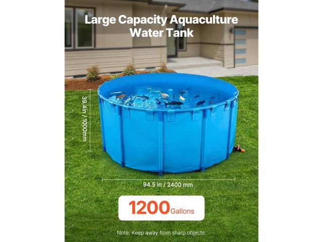 Canvas Fish Pond, 1320 Gal Capacity Above Ground Fish Pond, Foldable PVC Koi Tank, Round Goldfish Tank with Stable Frame and Drain Valve, for...