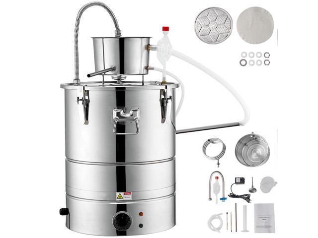 Alcohol Still, 15 Gal 50L Water Alcohol Distiller, Home Distillery Kit include Stainless Steel Tube & Pump & One-way Exhaust Valve & Thermometer...