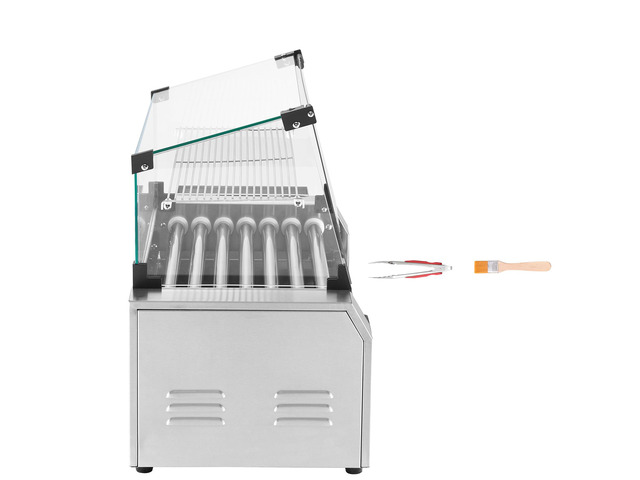 Hot Dog Roller, 18 Hot Dog 7 Rollers, Stainless Steel Sausage Grill Cooker, 1200W Hot Dog Machine with Bun Warmer, Cover, 3 Temp Control, Side...