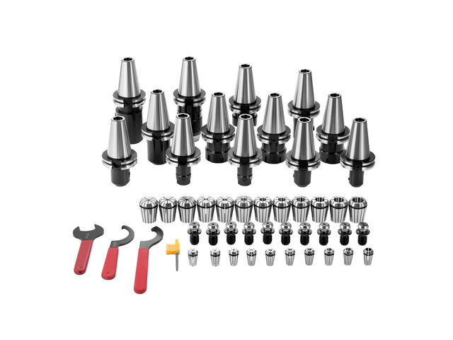 CAT40 Collet Holder ER 16/32 Collet Set, 35 PCs, SLN FMB ER16/32 APU Tool Holders Spring Steel Collet Chucks with 10 Pull Studs and 3 Wrenches, for...