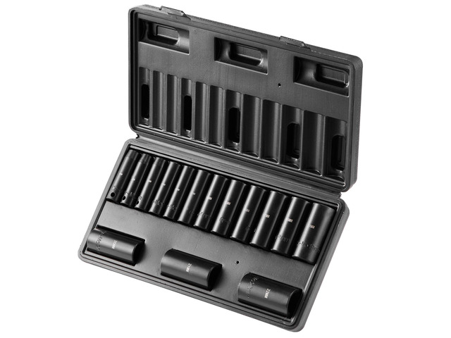 VEVOR Impact Sockets Set 15pcs 6-Point 3/8in Drive Bit Ratchet Tool Kit Case