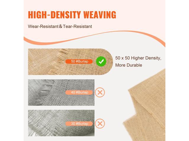 Burlap Fabric Roll, 40 x 75 ft & 50 x 50 High Density Wide Natural Burlap Fabric Rolls, Jute Fabric Burlap Tree Wrap Roll, for Decor, Crafts,...