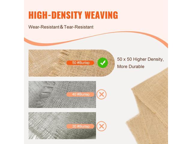 Burlap Fabric Roll, 40 x 300 ft & 50 x 50 High Density Wide Natural Burlap Fabric Rolls, Jute Fabric Burlap Tree Wrap Roll, for Decor, Crafts,...