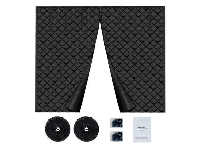 Garage Door Screen for Winter, 8x7FT, Garage Door Insulation Kit, Magnetic Thermal Insulated Door Curtain with 300D Oxford Fabric Heavy Duty...