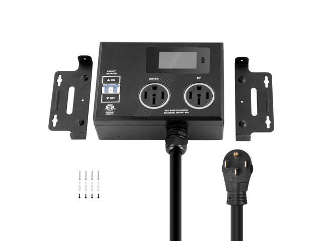 NEMA Splitter for Dryer and EV NEMA 14-50P 2x 14-50R 3.4'' LCD Screen ETL