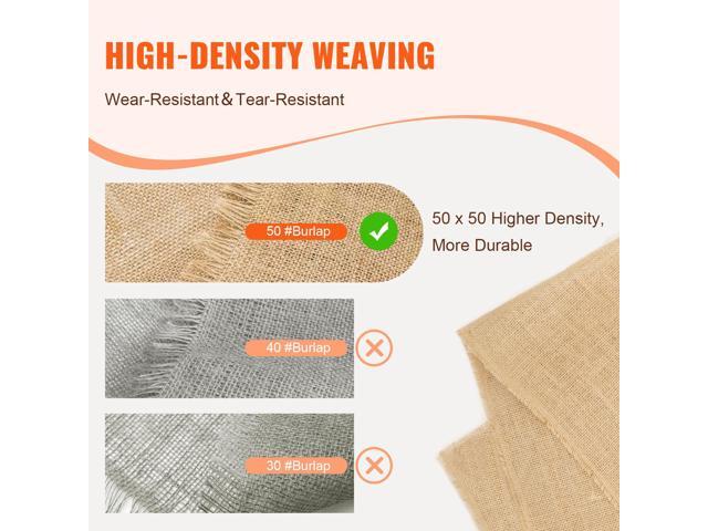 Burlap Fabric Roll, 40 x 150 ft & 50 x 50 High Density Wide Natural Burlap Fabric Rolls, Jute Fabric Burlap Tree Wrap Roll, for Decor, Crafts,...