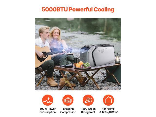 Portable Air Conditioner, 5000 BTU 3-Speed Air Conditioning Unit with 24H Timer, Air Portable AC Adjustable from 16-32, Compatible with AC/DC for...