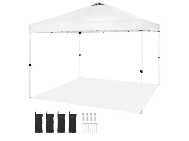 VEVOR Pop Up Canopy Tent, 10 x 10 ft, 250 D PU Silver Coated Tarp, with Portable Roller Bag and 4 Sandbags, Waterproof and Sun Shelter Gazebo for...