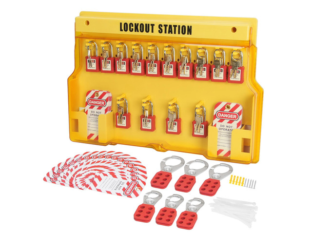 Electrical Lockout Tagout Kit, 60 PCS Safety Lockout Tagout Station Includes Padlocks, Hasps, Tags, Nylon Ties, Expansion Kit, and Lockout Station...