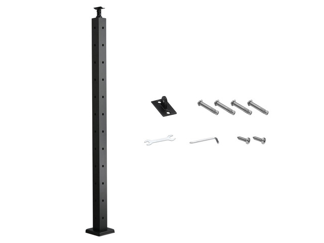 VEVOR Cable Railing Post, 42x2x2 Inch Corner Railing Post, with L-Shaped Pre-Drilled Holes, Stainless Steel Cable Rail Post with Horizontal and...