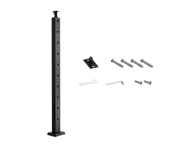 VEVOR Cable Railing Post, 36x1x2 Inch Stair Railing Post, with Pre-Drilled 30° Angled Holes, Stainless Steel Cable Rail Post with Horizontal and...