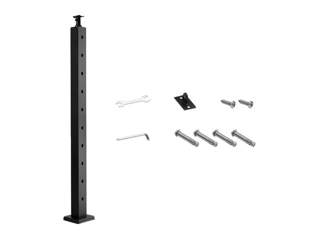 VEVOR Cable Railing Post, 36x2x2 Inch Stair Railing Post, with Pre-Drilled 30° Angled Holes, Stainless Steel Cable Rail Post with Horizontal and...