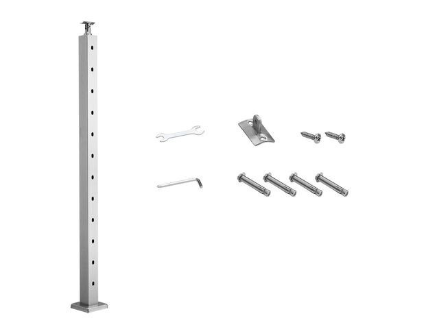 VEVOR Cable Railing Post 42x2x2 Inch with 30° Angled Holes 1Pc 1JZLGZXYS1062TLWC001V0