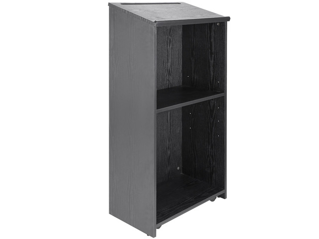 VEVOR Podium Stand, 47 in Hostess Stand with 4 Rolling Wheels, Wood Podium with Storage Shelves, and Slant Desktop, Lecterns & Podiums for Church,...