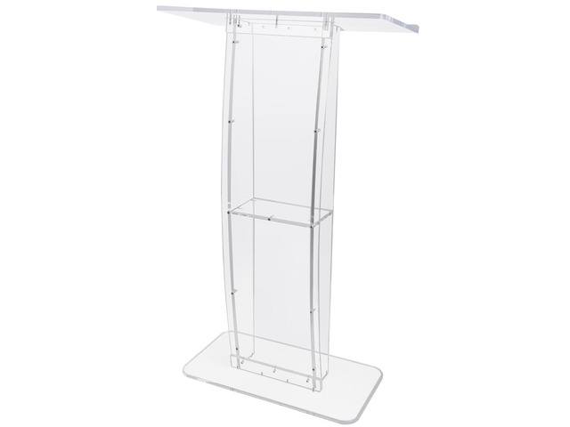 VEVOR Acrylic Podium, 47' Clear Acrylic Podium Stand with Wide Reading Surface & Storage Shelf, Floor-standing Clear Pulpits Acrylic for Church...