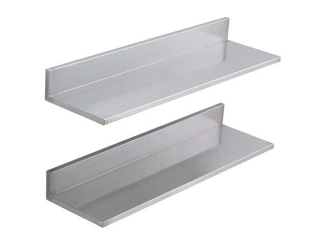 VEVOR 8.6' x 30' Stainless Steel Shelf, Wall Mounted Floating Shelving with Backsplash, 44 lbs Load Capacity Commercial Shelves, Heavy Duty Storage...
