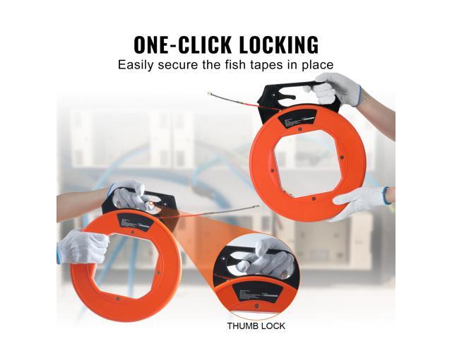 Fish Tape, 125-foot, 3/16-inch, PET Wire Puller with Optimized Housing and Handle, Easy-to-Use Cable Puller Tool, Flexible Wire Fishing Tools for...