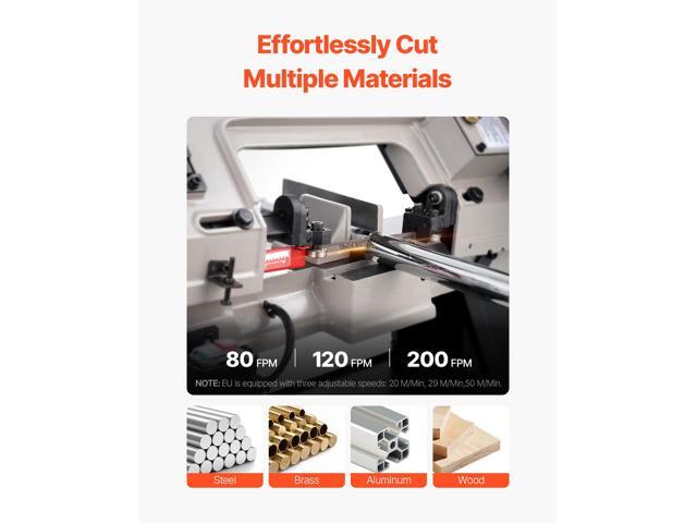 Metal Horizontal Band Saw, 4 in x 6 in Rectangular Cutting Capacity, 110V Metal Vertical Cutting Bandsaw with 550W Motor, 0-45° Angle Adjustment,...