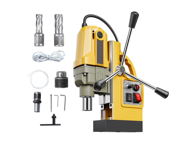 VEVOR Magnetic Drill 1200W 2810 lbf Mag Drill Press 1.6 in Boring Diameter Yellow