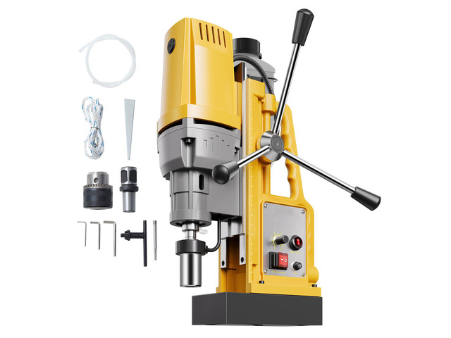 Magnetic Drill, 1400W Motor 2 in Boring Diameter, 2922 lbf Portable Electric Mag Drill Press, 0-750 RPM Variable Speed, Drilling Machine for Metal...