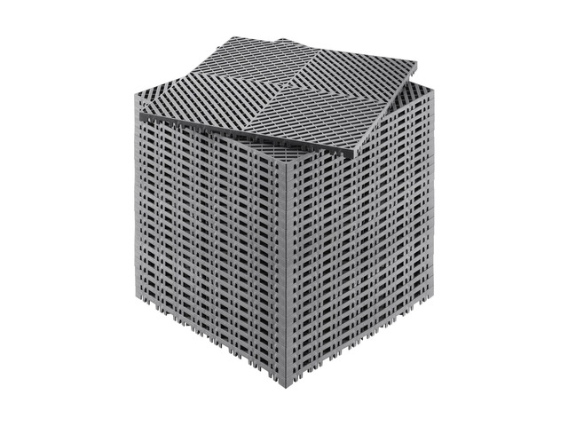 Interlocking Drainage Mat, 15.7 x 15.7 Modular Interlocking Cushion, 24 Pcs Splicing Drainage Mats, Non-Slip Gray PP Drainage Floor Tile and Shower...