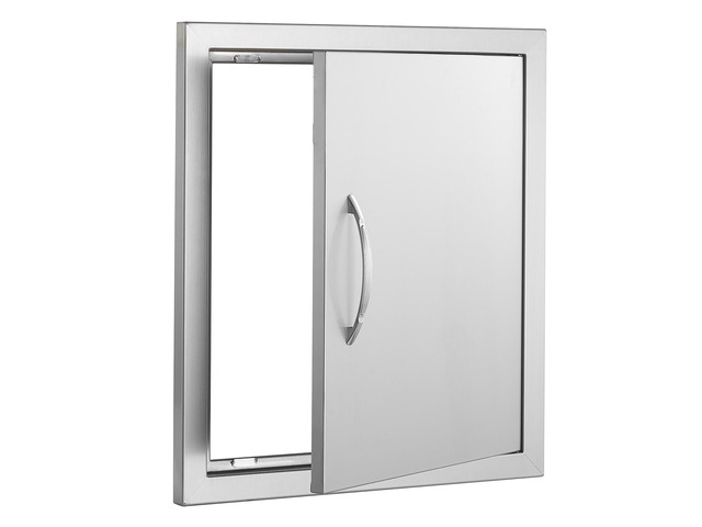 VEVOR BBQ Access Door, 18W x 20H Inch Single Outdoor Kitchen Door, Stainless Steel Flush Mount Door, Wall Vertical Door with Handle and Hook, for...