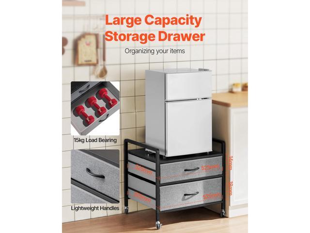 Mini Fridge Stand with Storage 176 lbs Gray Mini Fridge Table 2 Drawers