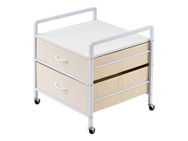 Mini Fridge Stand with Storage 176 lbs White Mini Fridge Table 2 Drawers