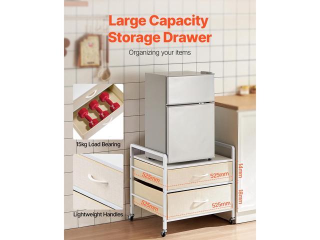 Mini Fridge Stand with Storage 176 lbs White Mini Fridge Table 2 Drawers