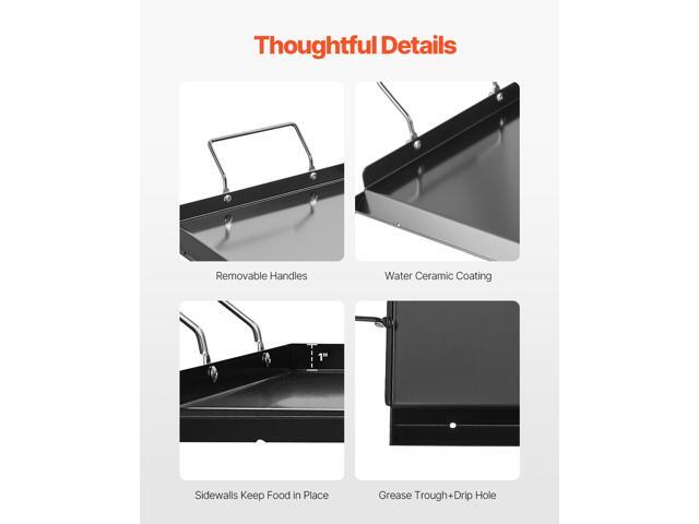 Carbon Steel Griddle, 32x14 inch Universal Flat Top Rectangular Plate, Gas Grill Griddle for BBQ Grill, Teppanyaki, Portable Family Cookware with...