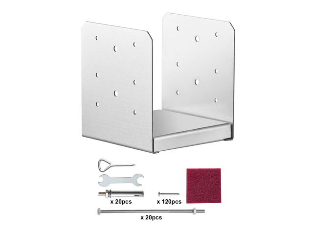 6'x 6' Post Base, 10Pcs Stainless Steel Adjustable Post Anchor Bracket(Internal 5.9 x 5.5'), Adjustable Post Base for Pavilion Deck Porch Handrail...