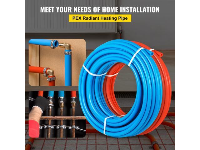 Oxygen-Barrier PEX Tubing 300Ft Red + 300Ft Blue 1/2 Inch Radiant Floor PEX Pipe Radiant Heat Floor Heating Plumbing Cold and Hot Water Tubing